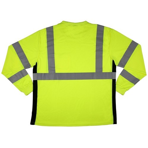 MCR Safety LSTSCL3ML T-Shirt, Hooded: No, L, Hi Vis Lime, Polyester