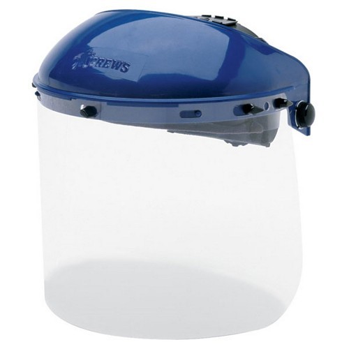 MCR Safety MCR103640 Face Shield Headgear, Blue (Headgear)/Clear (Sheild), PETG(Lens), Polycarbonate (Frame), Ratchet Adjustment