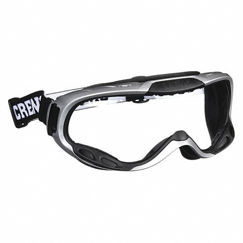 MCR Safety PGX110AF Safety Goggles, Duramass UV-AF Anti-Fog Lens Coating, Clear Lens, Polycarbonate Lens, 99.9 % UV Protection, Elastic Strap, Silver Frame