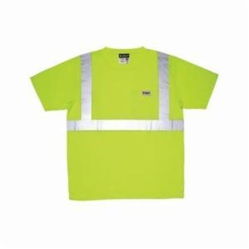 MCR Safety STSCL2SLM Shirt, Hooded: No, Medium, Hi Vis Lime, Polyester, 29 in Length