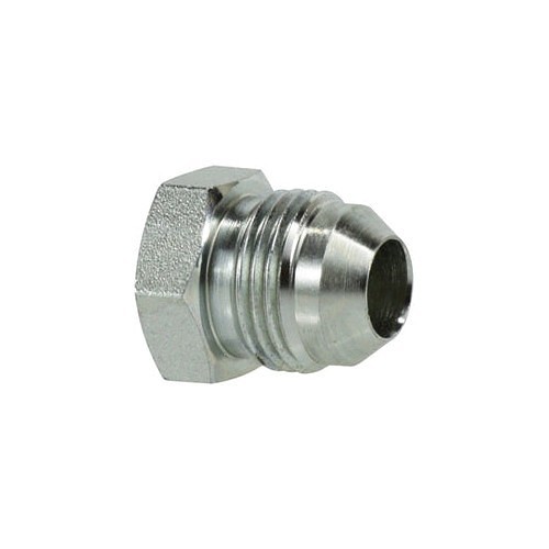 MIDCO 2408-24 Flared JIC Plug, 1-1/2 in Tube, 37 Deg JIC Male Flare, 1-7/8-12 in Flare Thread, Steel