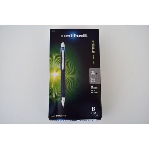 MITSUBISHI PENCIL uni-ball® 62153 Rollerball Pen, Blue Ink, 0.7 mm Tip, Fine