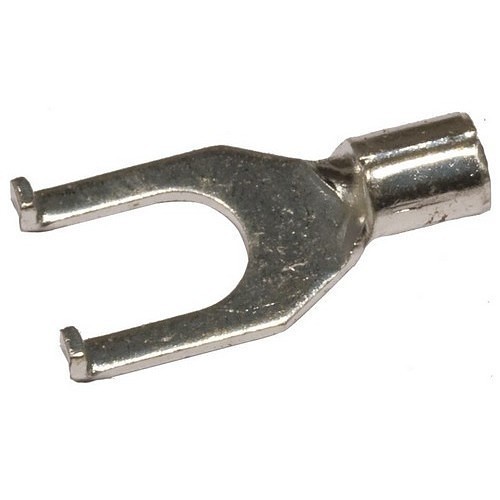 MORRIS 11750 Spade Crimp Terminal, 16 to 14 AWG Conductor, 0.571 in Length, Brazed Seam Barrel, Electrolytic Copper