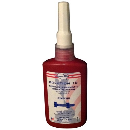 MRO Solutions 40104 Anaerobic Threadlocker, 50 ml Container, Bottle Container, Liquid Form, Red