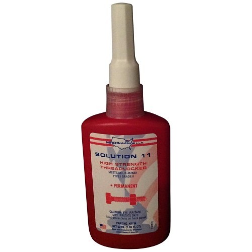 MRO Solutions 40113 Anaerobic Threadlocker, 50 ml Container, Bottle Container, Liquid Form, Red