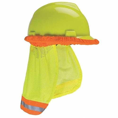 MSA 10098032 Hard Hat Protector, Sun Shield, For Use With: MSA Brand Caps & Hat, Nylon, Hi-Viz Yellow-Green