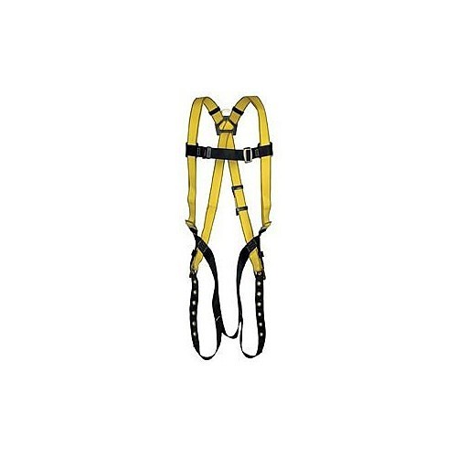 MSA Safety 10072493 Harness, 2X-Large, 400 lb, Polyester Webbing Strap, Tongue Leg Strap Buckle, Qwik-Fit Chest Strap Buckle, Stainless Steel Hardware, Yellow