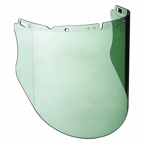 MSA Safety 10115845 Face Shield Replacement Visor, Green, Polycarbonate, 9-1/4 in Visor Height, 17 in Visor Width, 0.098 in Visor Thickness