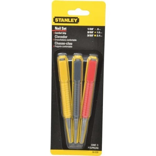 Punch and Chisel Set, Cushion Grip, Number of Punches: 3, 3 Piece, Set Contents: 3 Pc