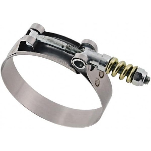 T-Bolt Spring Loaded Clamp, 3.25 in Inside Dia, 3.563 in Outside Dia, Stainless Steel