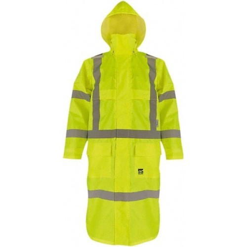 D6323LCG-L Rain Jacket, Hi-Vis, Large, Hi-Viz, Polyester/PU, 43 in Chest