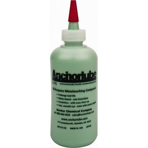 Cutting Fluid, 8 oz Container, Bottle Container, Green, Water Soluble Form