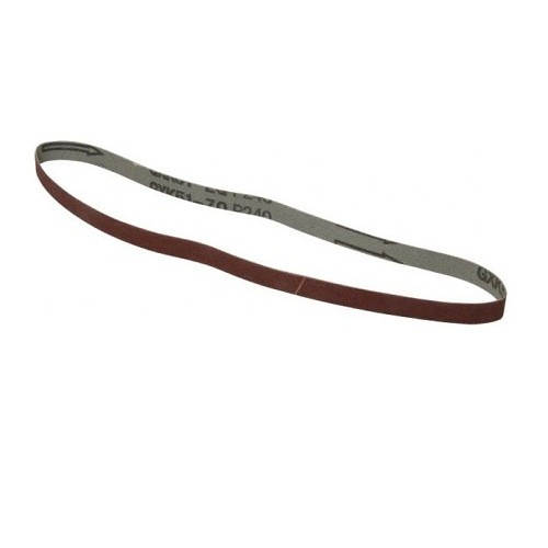 Coated Abrasive Belt, 1/2 in Belt Width, 240 Grit, Aluminum Oxide Abrasive