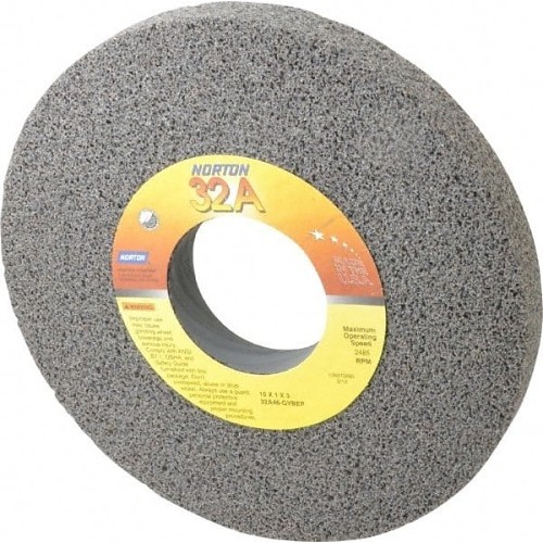 Grinding Wheel, 10 in Wheel Dia, 1 in Wheel Thickness, 3 in Center Hole, 46 Grit, Coarse Grade, Aluminum Oxide Abrasive