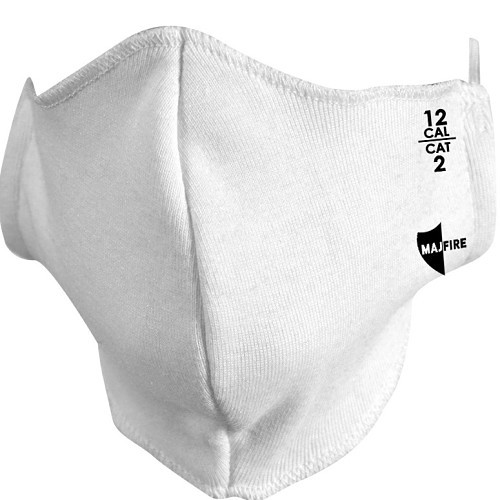 Majestic Glove BlazeTex™ NB FM-2 Face Mask, One Size Fits All, White, Nomex Blend, Elastic Ear Loops Closure