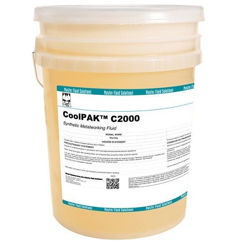 Master Fluid Solutions™ COOLPAKC2000/5 Synthetic Metalworking Fluid, 5 gal, Pail, Mild Amine, Liquid, Clear to Light Yellow