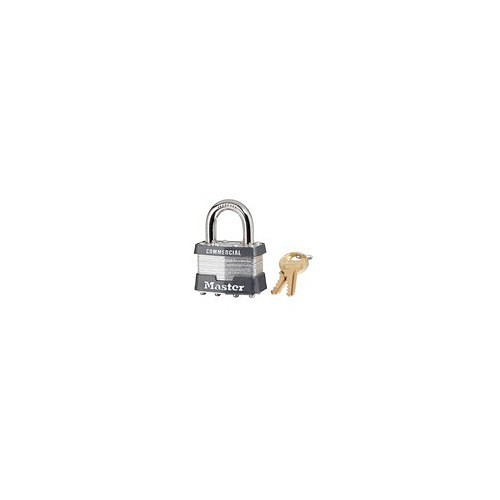 Master Lock® 1KA Safety Padlock, Alike Key, Laminated Steel Body, 5/16 in Shackle Diameter, 4-Pin Tumbler Locking Mechanism