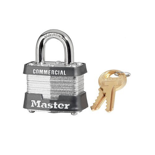 Master Lock® 3KA Safety Padlock, Alike Key, Laminated Steel Body, 9/32 in Shackle Diameter, 4-Pin Tumbler Locking Mechanism