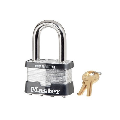 Master Lock® 470-5KALF-A1223 Padlock, Silver/Gray Bumpers, Rubber Bumpers Body, 3/8 in Shackle Dia, 1-1/2 in Shackle Height, 15/16 in Shackle Width, Hardened Boron Alloy Shackle