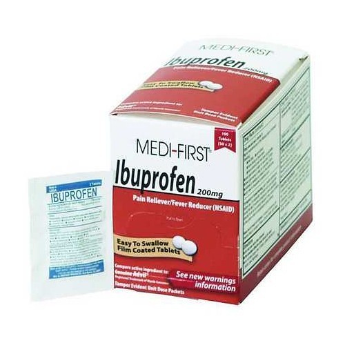 Medi-First® 80848 Pain Relief Tablet, Regular Strength, 125 Count, Packet, Formula: Ibuprofen