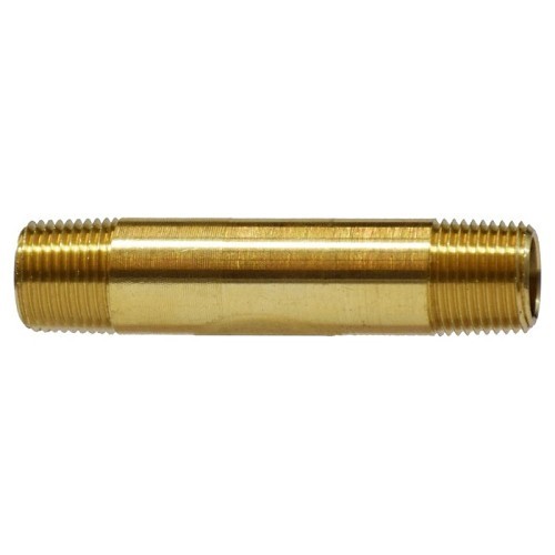 Midland Industries 28145 Pipe Nipple, 1/4 in Nominal, 2 in Length, Forged Brass, NPTF