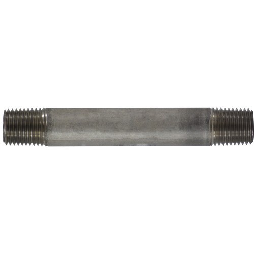 Midland Industries 48020 Pipe Nipple, 1/4 in Nominal, 7/8 in Length, 304 Stainless Steel