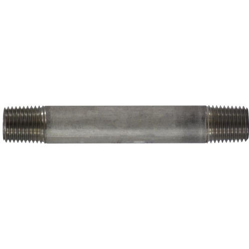 Midland Industries 48030 Pipe Nipple, 1/4 in Nominal, 6 in Length, 304 Stainless Steel