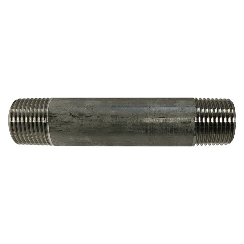 Midland Industries 48040 Pipe Nipple, 3/8 in Nominal, 1 in Length, 304 Stainless Steel