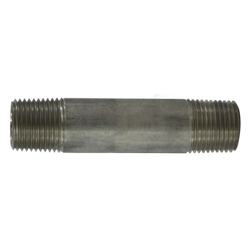 Midland Industries 48060 Pipe Nipple, 1/2 in Nominal, 1-1/8 in Length, 304 Stainless Steel