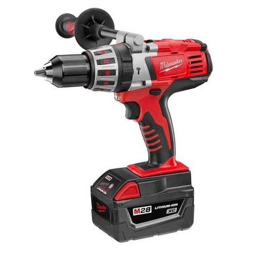 Milwaukee® 0726-22 Cordless Hammer Drill, Single Sleeve Chuck, 28 V, 0 to 450 rpm, 0 to 1, 800 rpm No-Load Speed, Yes Reversible, Lithium-Ion Battery, Battery Included: Yes