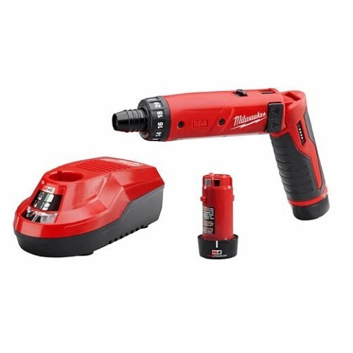 Milwaukee® 2101-22 Cordless Screwdriver Kit, Kit, 1/4 in Chuck, 4 VDC, 44 in-lb, Lithium-Ion Battery, Battery Included: Yes