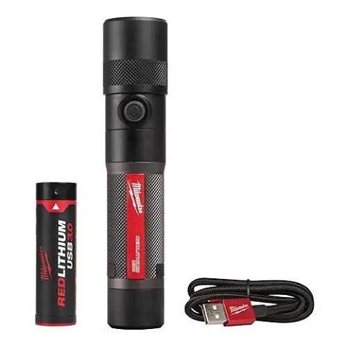 Milwaukee® 2161-21 Twist Focus Flashlight, LED Bulb, 1100 Lumens, Black