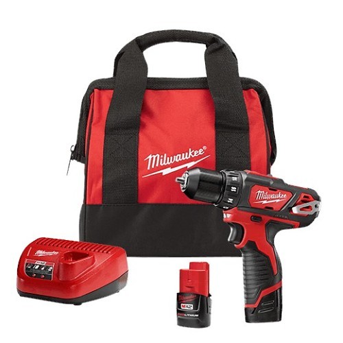 Milwaukee® 2407-22 Drill/Driver Kit, 3/8 in Drive, 275 in-lb Torque, 12 VDC, 7.38 in Overall Length, Battery Included: Yes