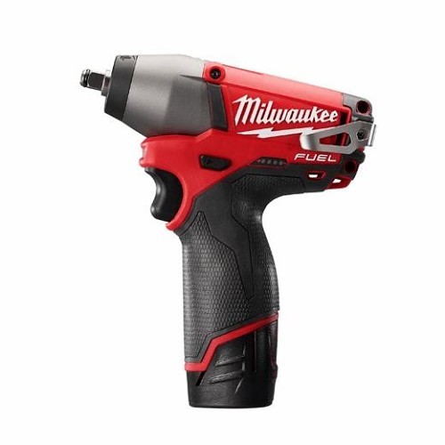 Milwaukee® 2454-22 Impact Wrench Kit, Standard Drive, 3/8 in Drive, 117 ft-lb Torque, 12 VDC, 6-1/2 in Overall Length, Battery Included: Yes