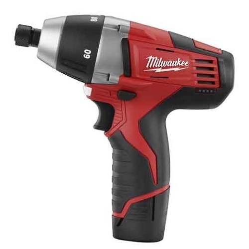 Milwaukee® 2455-22 Driver Kit, Hex Drive, 1/4 in Drive, 80 in-lb Torque, 12 VDC, 7-1/2 in Overall Length, Battery Included: Yes