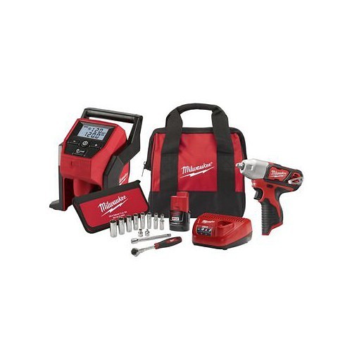 Milwaukee® 2463-21RS Cordless Impact Wrench Kit, 3/8 in Drive, 1200 lb-ft, Battery Included: Yes