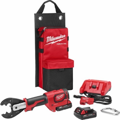 Milwaukee® 2678-22BG Cordless Crimper Kit, Crimping Capacity: 8 AWG to 350 kcmil Aluminum Lug, 8 AWG to 600 kcmil Copper Lug, 6 Ton Crimping Force, 18 V, Lithium-Ion Battery