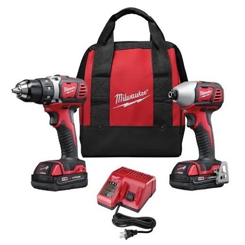 Milwaukee® 2691-22 Combo Kit, Drill, Impact Driver, 18 VDC, 1.5 Ah Battery, Lithium-Ion Battery