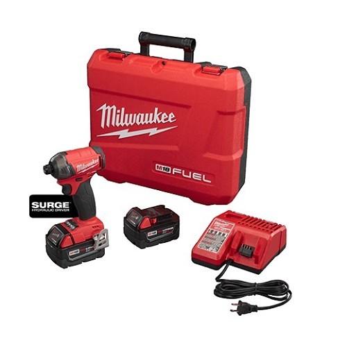 Milwaukee® 2760-22 Hydraulic Driver Kit, Hex Drive, 1/4 in Drive, 450 in-lb Torque, 18 VDC, 5 in Overall Length, Battery Included: Yes