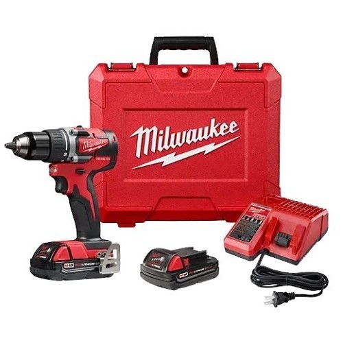 Milwaukee® 2801-22CT Drill Driver Kit, 1/2 in Drive, 500 in-lb Torque, 18 VDC, 6-1/2 in Overall Length, Battery Included: Yes