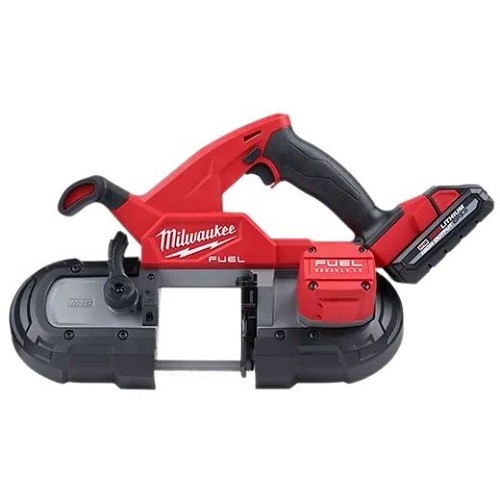 Milwaukee® 2829-22 Compact Band Saw Kit, Cutting Capacity: 3-1/4 in, 35-3/8 in Blade, 18 VDC, 3 Ah Battery, Lithium-Ion Battery