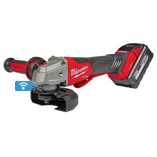 Milwaukee® 2882-22 Cordless Braking Grinder, 4-1/2 to 5 in Wheel Dia, 5/8-11 in, 18 V, M18™ Redlithium™ High Output™ XC6.0 Lithium-Ion Battery, For Wheel Type: Type 1, Type 27, Paddle Switch