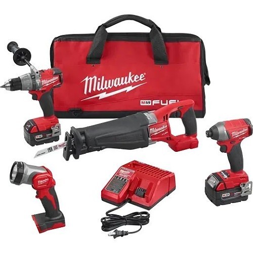 Milwaukee® 2896-24 Combination Kit, 4, 18 VDC, 5 Ah Battery