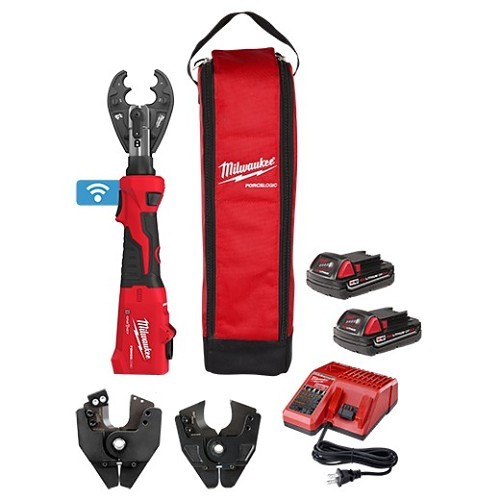 Milwaukee® 2978-OKIT Cordless Crimper Kit, Crimping Capacity: 750 MCM Copper, 1000 MCM Aluminum, 477 ACSR, 6 Ton Crimping Force, 18 V, Lithium-Ion Battery