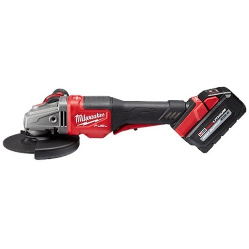 Milwaukee® 2980-22 Cordless Braking Grinder Kit, 4-1/2 to 5 in Wheel Dia, 5/8-11 in, 18 V, Lithium-Ion Battery, For Wheel Type: Type 27, Paddle Switch