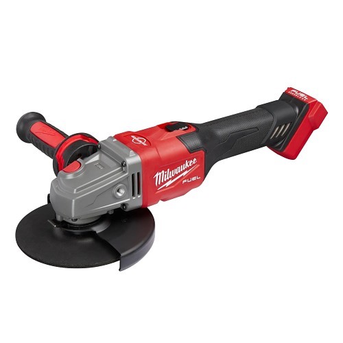 Milwaukee® 2981-20 Cordless Braking Grinder Kit, 4-1/2 to 5 in Wheel Dia, 5/8-11 in, 18 V, Lithium-Ion Battery, For Wheel Type: Type 27, Slide Switch