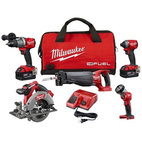 Milwaukee® 2997-24PO Combination Kit, 4, 18 V, 5 Ah Battery