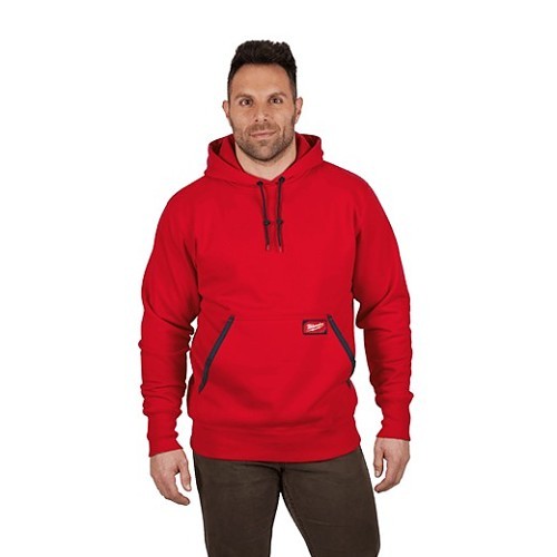 Milwaukee® 350R-L Heavy Duty Pullover, Hooded (Yes/No): Yes, Men's, Large, Red, Cotton/Polyester