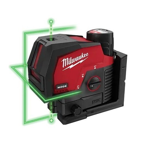 Milwaukee® 3622-20 Line and Plumb Points Laser, SAE Measuring, +/-1/8 in at 33 ft Accuracy, Reinforced Nylon Housing Material