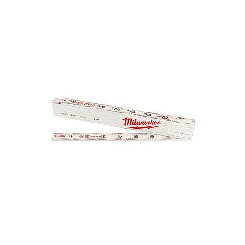 Milwaukee® 48-22-3801 Folding Rule, Measuring System: SAE, Graduations: 1/16 in, 9-1/4 in Length, Fiberglass/Composite Laminate, White